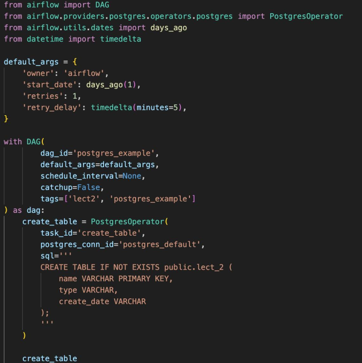 PostgresOperator Link Airflow course https://dev.bigdataschool.ru/courses/data-flow-with-apache-airflow/